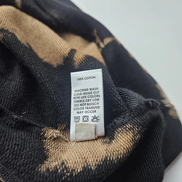 Cotton Citizen Black Brown Hues Tie-Dye Cropped Hooded Sweatshirt - Picture 13 of 15